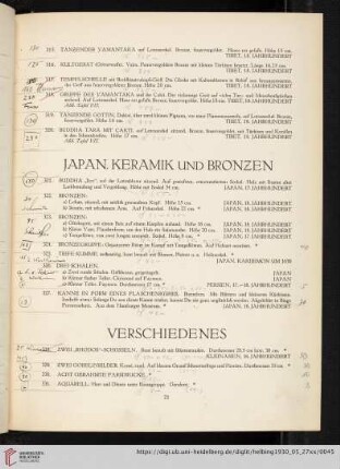 Japan. Keramik und Bronzen (Nr. 321-327)
