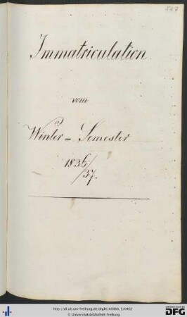 [S. 527] Wintersemester 1836/37