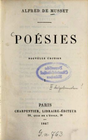 Poésies, 1