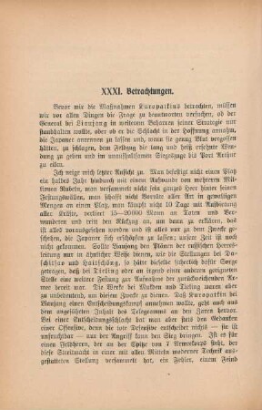 XXXI. Betrachtungen