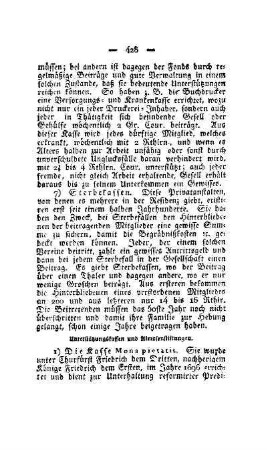 Unterstützungskassen und Almosenstiftungen