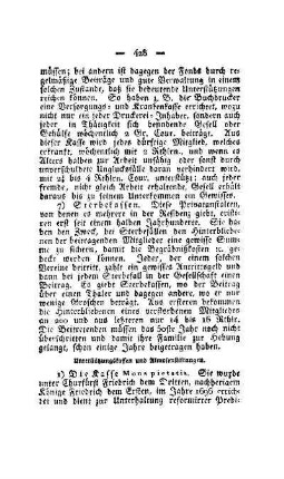 Unterstützungskassen und Almosenstiftungen
