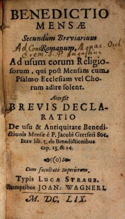 Benedictio mensae secundum Breviarum rom.