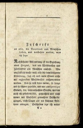 Zuschrift an alle, die Vaterland und Menschen lieben, ...