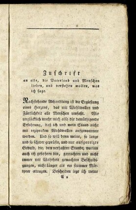 Zuschrift an alle, die Vaterland und Menschen lieben, ...