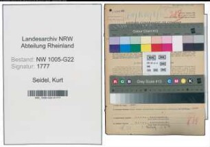 Entnazifizierung Kurt Seidel , geb. 29.10.1895 (Betriebsleiter)