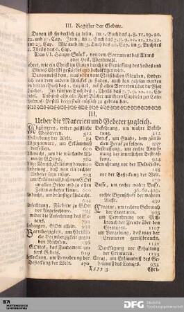 III. Ueber die Materien und Gebeter zugleich.
