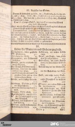 III. Ueber die Materien und Gebeter zugleich.