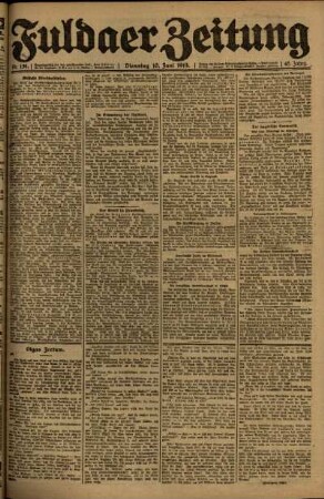 Ausgabe vom Dienstag, den 10. Juni 1919.