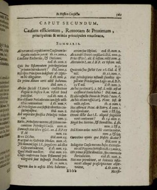Caput Secundum, Causam efficientem, Remotam & Proximam, principalem & minus principales enucleans.