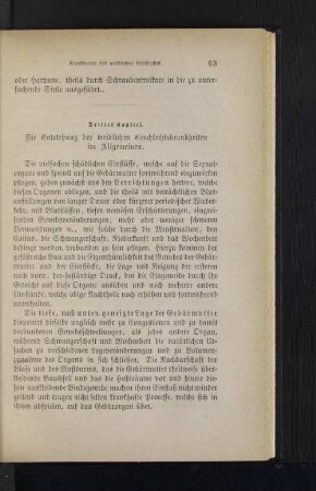 Drittes Kapitel. Die Entstehung der weiblichen Geschlechtskrankheiten im Allgemeinen.