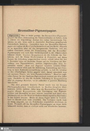 Bromsilber-Pigmentpapier