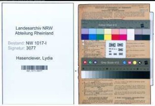 Entnazifizierung Lydia Hasenclever , geb. 22.05.1908 (Kontoristin)