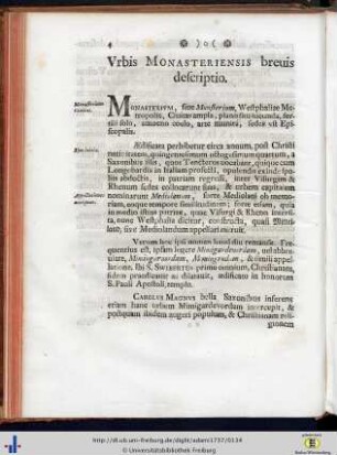 Urbis Monasteriensis brevis descriptio.