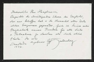 Brief von Kuno Ferdinand von Hardenberg an Gerhart Hauptmann