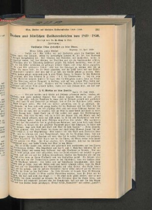 Proben aus dänischen Soldatenbriefen von 1849-1850.