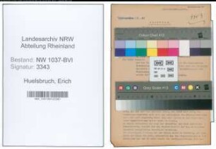 Entnazifizierung Erich Huelsbruch , geb. 25.10.1897 (Verw.Angestellter)