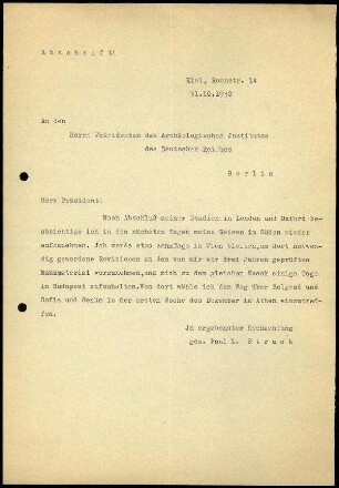 Anlage I. P. Strack an G. Rodenwaldt