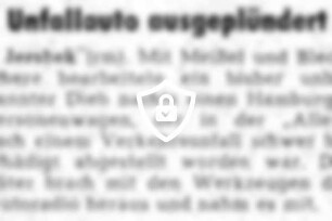 Unfallauto ausgeplündert