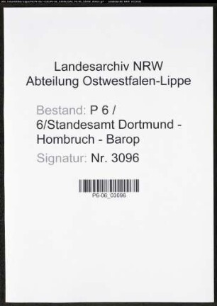 Heiratsregister Standesamt Dortmund-Hombruch-Barop (XXIV)