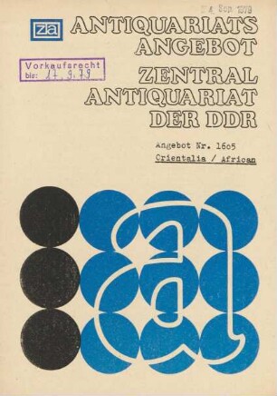 Nr. 1605: Orientalia/Africana