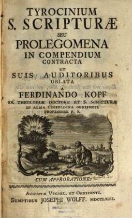 Tyrocinium S. Scripturae Seu Prolegomena