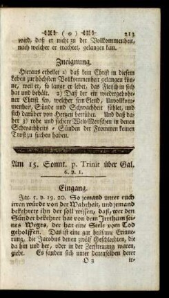 Am 15. Sonnt. p. Trinit. über Gal. 6. v. 1.