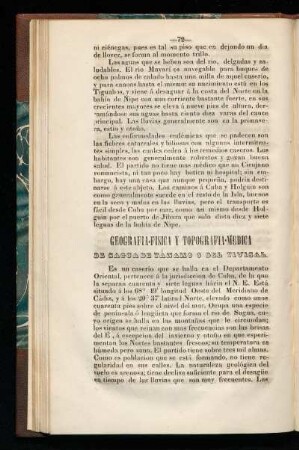 Geografía física y topografía-médica de Sagua de Tanamo o del Tivisal.