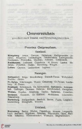Ortsverzeichnis