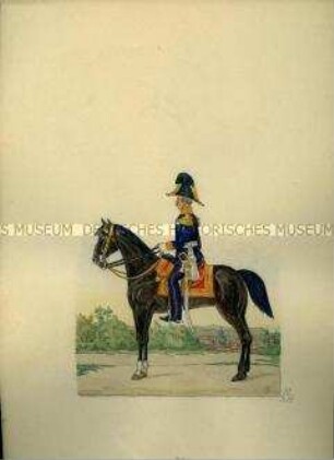 Uniformdarstellung, Generalmajor zu Pferd, Sachsen, 1859.