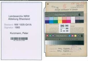 Entnazifizierung Peter Kurzmann , geb. 04.07.1909 (Kriminalbeamter)