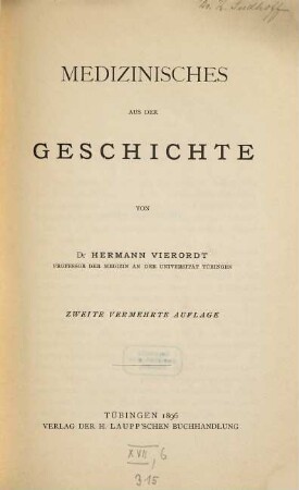 Medizinisches aus der Geschichte