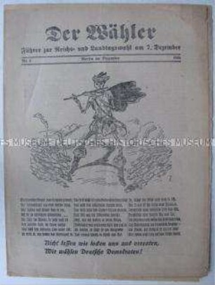 Wahlzeitung der DDP zur Reichstagswahl 1924