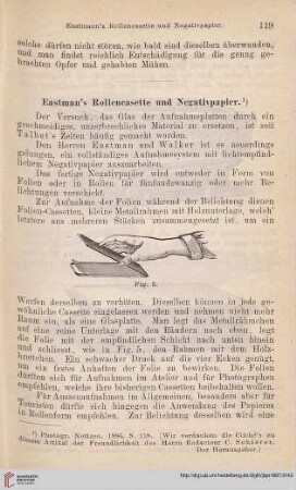 1: Eastman's Rollencasette und Negativpapier