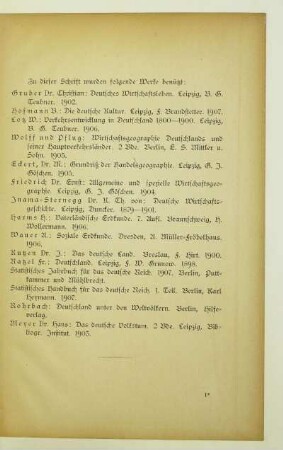 Zu dieser Schrift wurden folgende Werke benutzt