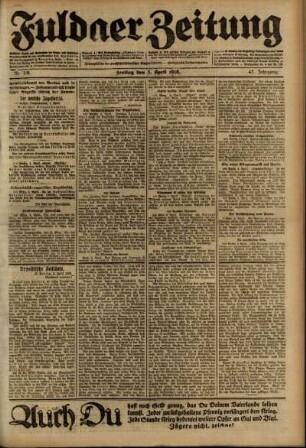 Ausgabe vom Freitag, den 05. April 1918.