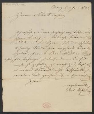 Brief an B. Schott's Söhne : 07.06.1833