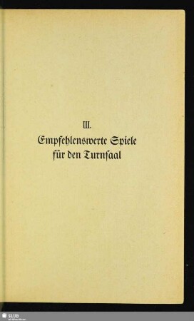 III. Empfehlenswerte Spiele für den Turnsaal