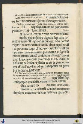 Ordo ad baptisandum femellam...