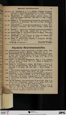 Allgemeine Naturwissenschaften (Nr. 1137-1297)