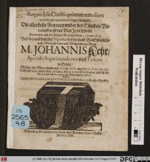 Sanguis Jesu Christi optimum remedium contra peccatorum impuritatem