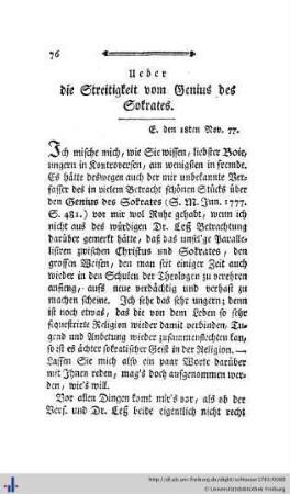 5. Ueber die Streitigkeit vom Genius des Sokrates