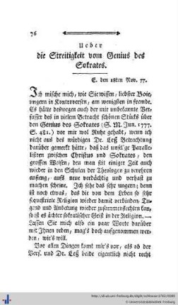 5. Ueber die Streitigkeit vom Genius des Sokrates