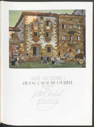 Arte argentino - Viejas casas de Usurbil, acuarela