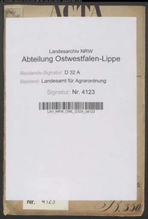Brenken, Krs. Büren. Hudeablösung