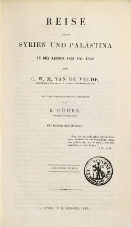 Reise durch Syrien und Palästina in den Jahren 1851 und 1852, 2