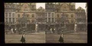 Geschäftshäuser und Brunnen am Marktplatz, Mainz