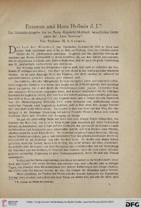 Erasmus und Hans Holbein d. J.
