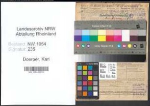 Entnazifizierung Karl Doerper , geb. 03.06.1882 (Bueroangestellter)