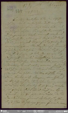 Eigenh. Briefkonzept von August Wilhelm von Schlegel an Buchhandlung Eduard Weber , Bonn, 17.03.1822